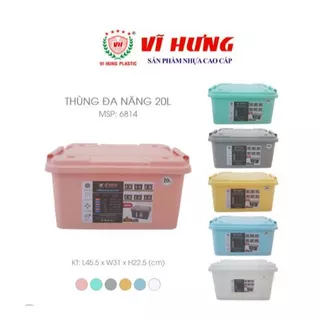 Thùng đa năng 20L nhựa Vĩ Hưng cao cấp