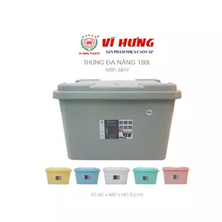 Thùng đa năng 150L nhựa Vĩ Hưng cao cấp