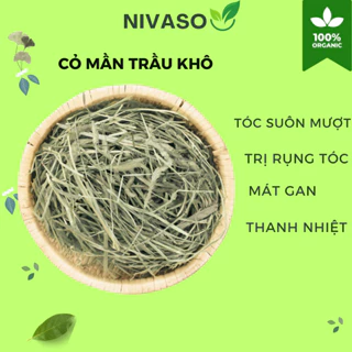 Cỏ mần trầu khô 100g đã làm sạch xanh thơm Cỏ màn trầu khô gội đầu giảm rụng tóc mượt tóc mát gan CMT NIVASO