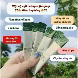 BSCS3291 - Mặt Nạ Ngủ Thạch Collagen Hộp 20 Gói - Nâng Cơ Bổ Sung Collagen Cấp Nước Dưỡng Ẩm Căng Bóng, Thu nhỏ lỗ chân