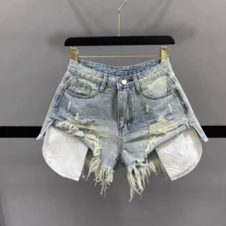 quần short jean túi lòi xanh nhạt