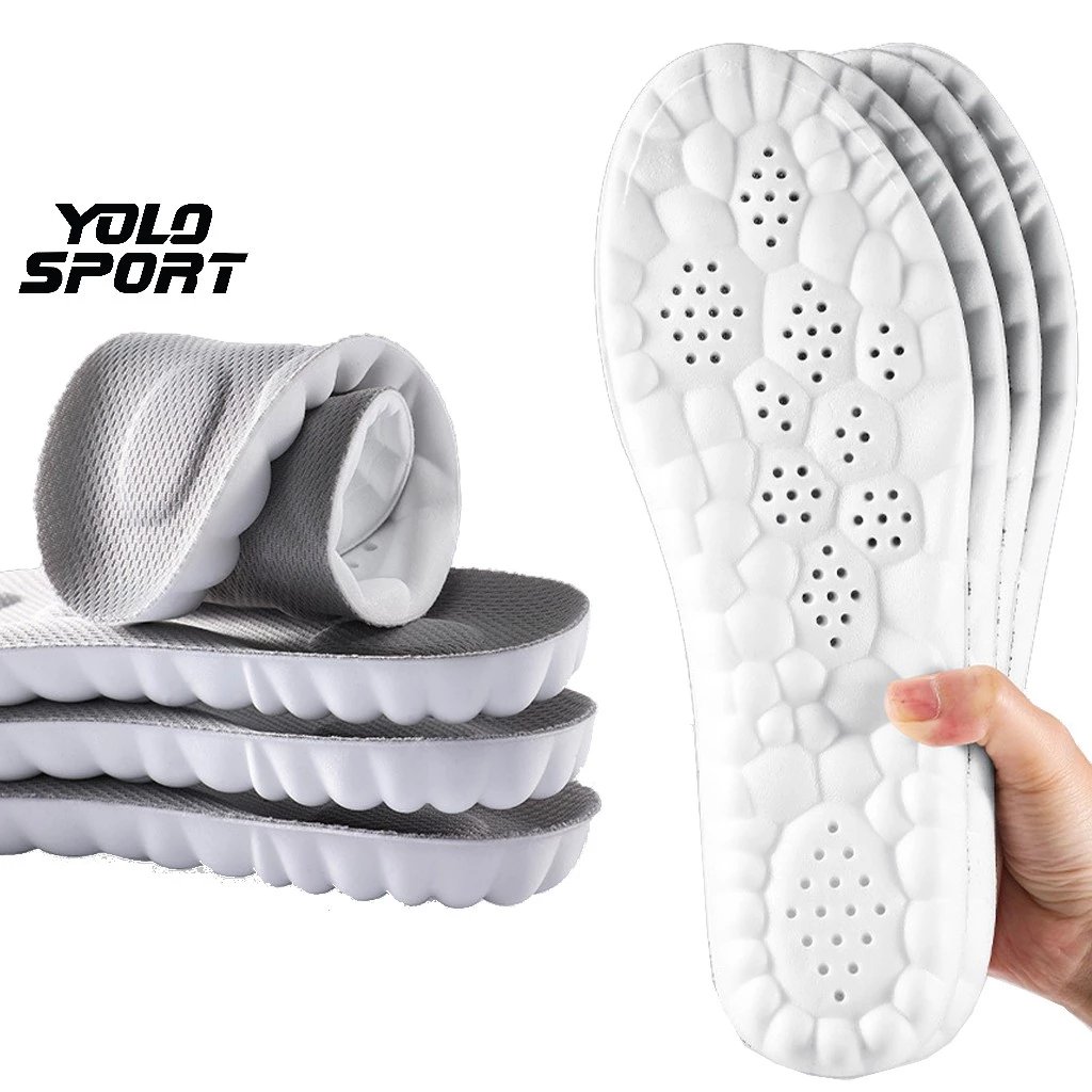 Lót Giày Thể Thao 4D Lưu Thông Cửu Huyệt Chất Cao Su Non Siêu Nhẹ Đàn Hồi Giảm Sóc Êm Chân Thoáng Khí Vận Động Thể Thao