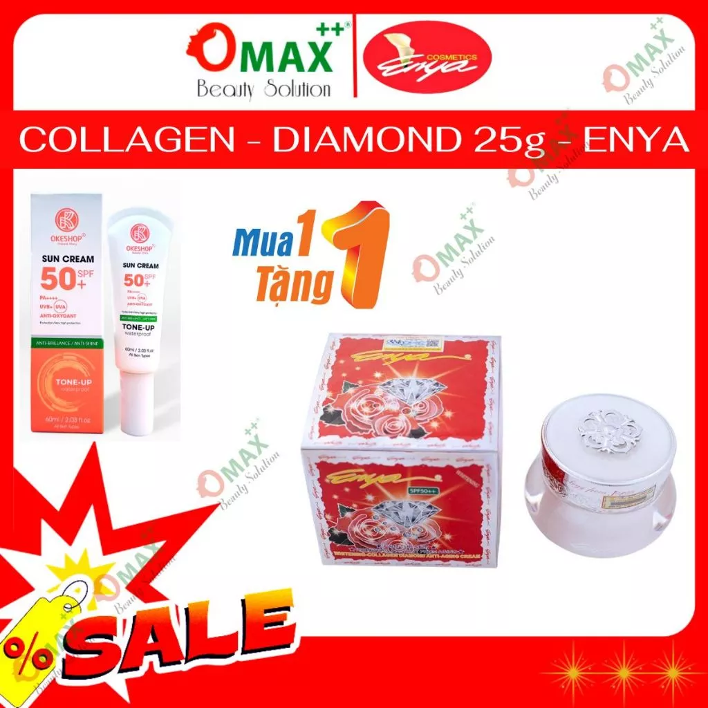 KEM ENYA KIM CƯƠNG XOÁ THÂM NÁM - TÁI TẠO DA - GIÚP DA SÁNG BÓNG 9 IN 1 - 25G - ENYA COLLAGEN DIAMOND ANTI-AGING CREAM