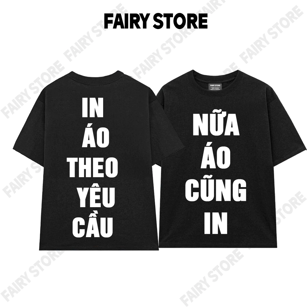 Áo in theo yêu cầu, FAIRY, cổ tròn From Unisex Nam Nữ