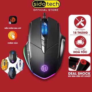 Chuột máy tính gaming chơi game SIDOTECH Inphic P1W bản có dây và không dây tắt âm silent 7200 DPI Led RGB - Chính hãng