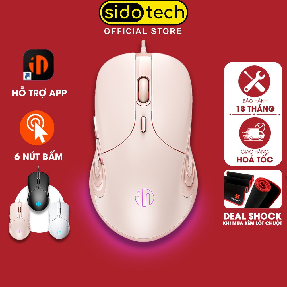 Chuột máy tính có dây SIDOTECH B8 cute silent không tiếng ồn 6 nút bấm 8800…