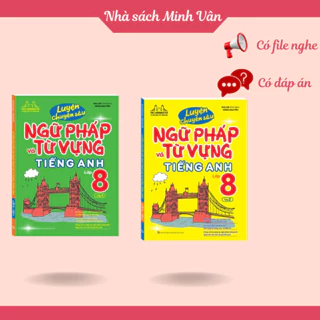 Sách - Combo Luyện chuyên sâu ngữ pháp và từ vựng tiếng anh lớp 8 tập 1+2