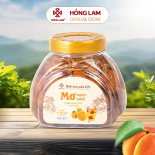 Nước mơ ngâm muối Hồng Lam, dạng hũ (850gr, 2000gr). Khi pha có vị chua, ngọt, mặn