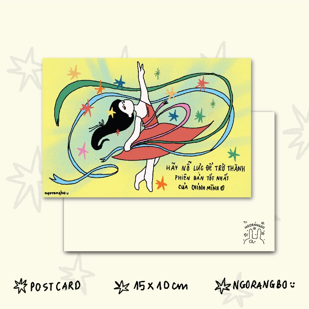 Thiệp lời nhắn vui vẻ, Postcard lời nhắn nhủ tặng bạn bè - Ngorangbo.artwork