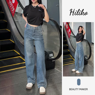 [NHẬP MÃ HILI50K GIẢM 50K ĐƠN 0Đ] Quần jean ống suông viền gấu, quần jeans lưng cao hách dáng QuanJean952_P0K18