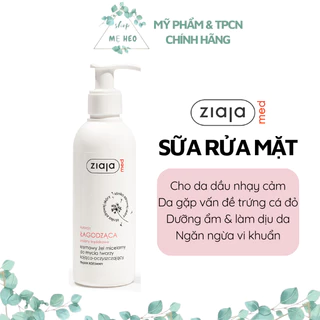 Sữa rửa mặt Ziaja Lagodzaca Soothing Treatment cho da dầu nhạy cảm, trứng cá đỏ, dãn mao mạch