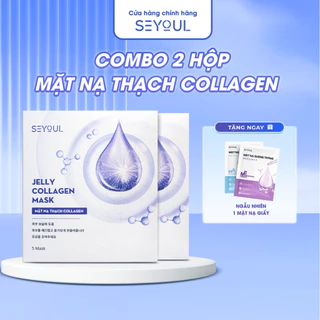 Combo 2 Mặt nạ thạch Collagen Seyoul Hàn Quốc, Jelly Collagen Mask Dưỡng Trắng Da Căng Bóng Mịn Màng 1 Hộp x 5 miếng