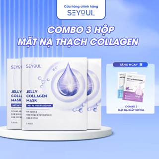 Combo 3 Mặt nạ thạch Collagen Seyoul Hàn Quốc, Jelly Collagen Mask Dưỡng Trắng Da Căng Bóng Mịn Màng 1 Hộp x 5 miếng