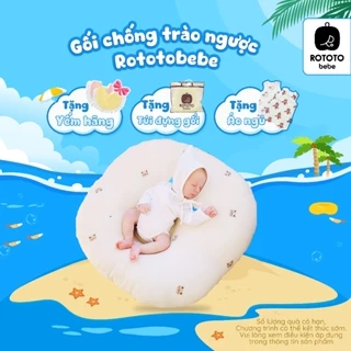 Gối chống trào ngược dành cho bé 0-12 tháng tuổi Rototo Bebe ruột chữ C chất liệu vỏ gối Chần bông - ALADDINVINA