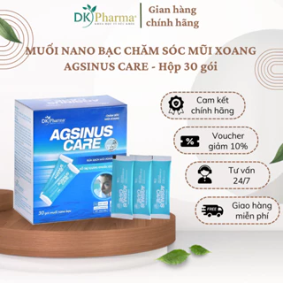 Muối Nano Bạc chăm sóc mũi xoang Agsinus Care - Phòng chống viêm mũi, nghẹt mũi - Hộp 30 gói muối - DK Pharma