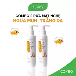 [TIẾT KIỆM] Combo 2 Sữa Rửa Mặt Nghệ Nano Trắng Da, Giảm Mụn Da Nhạy Cảm MILAGANICS 105ml (Chai)