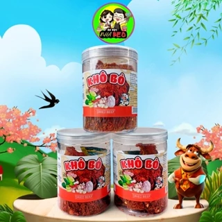 Khô Bò Miếng Mềm (hũ 150gr ) Bò loại 1 to dày đậm vị, thơm ngon.Ăn vặt Nhà BEO - Ăn Vặt Hà Nội