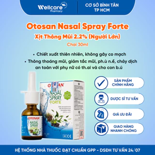 OTOSAN Nasal Spray Forte [Chính hãng] – Chai 30ml thông mũi, giảm nghẹt mũi, viêm mũi ở người lớn