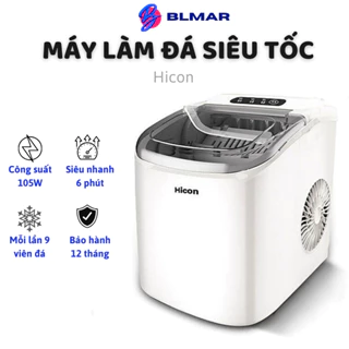 Máy Làm Đá Viên Hicon Mini Siêu Tốc Làm Đá Cho Gia Đình Công Suất 105W - Tủ Đá Mini Di Động Bảo Hành Lâu Dài