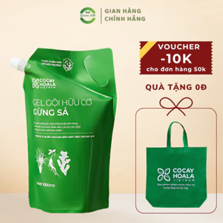 [CHÍNH HÃNG] Túi Dầu Gội Thảo Mộc Gừng Sả 1000ml COCAYHOALA - Giảm Gãy Rụng, Kích Thích Mọc Tóc, Ngăn Gàu, Giảm Ngứa