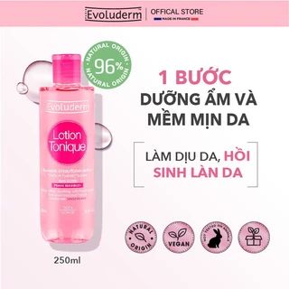 Nước hoa hồng Evoluderm dưỡng ẩm cân bằng da dành cho da khô và nhạy cảm 250ml