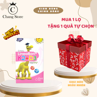 [MẪU MỚI- TẶNG QUÀ TỰ CHỌN] LineaBon D3K2 hồng 15ml tinh khiết hỗ trợ hấp thu canxi dạng nhỏ giọt tiện lợi 10ml cho trẻ