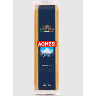 AGNESI - gói 500g / số 3 - MÌ ỐNG SPAGHETTI / Ý / No 3 Spaghettini