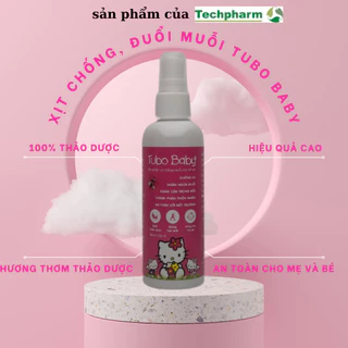 xịt chống muỗi, xịt đuổi muỗi tubobaby, xịt chống muỗi thảo dược chai 100ml