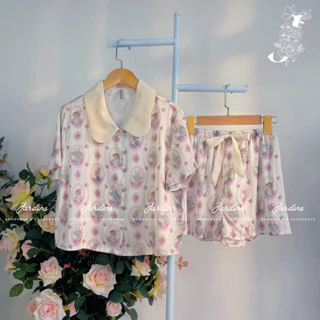 Bộ Nữ Pijama Mặc Nhà, Ngủ Dễ Thương Bộ Cộc Hè Vải Lụa Cao Cấp Mẫu Trơn Mềm Mịn Mát Lụa Pháp Cao Cấp 3434