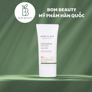 Kem chống nắng hóa học Mary & May cica soothing sun cream sensitive skin SPF50 PA++++