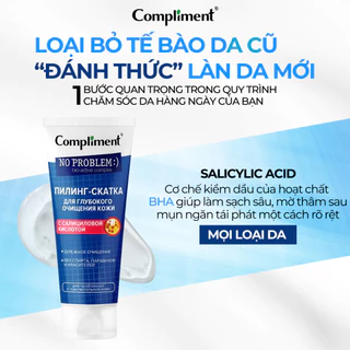 Tẩy tế bào chết da mặt Compliment Peeling Roll BHA kiềm dầu sạch sâu lỗ chân lông 80ml