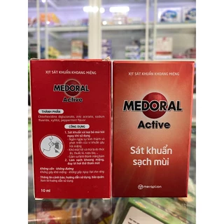 Xịt thơm miệng sát khuẩn MEDORAL ACTIVE 10ml hỗ trợ khử mùi hôi miệng và sạch khoang miệng