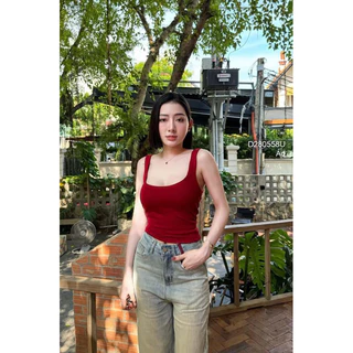 Áo thun trơn croptop 2 dây, áo thun nữ VIENS STORE