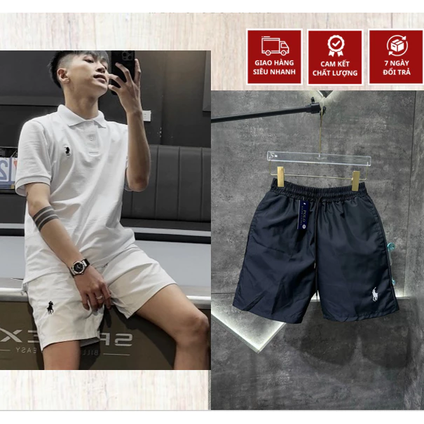 Quần Short Nam Rap Lau Rừn Họa Tiết Thêu Ngựa Cao Bồi Siêu Đẹp - Quần Đùi Rap Lau Rừn Chất Vải Gió Cao Cấp