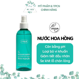 Nước Hoa Hồng Ziaja Manuka dạng xịt dành cho da dầu, mụn, nhạy cảm, lỗ chân lông to 200ml