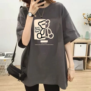 Áo thun phông nữ nam form rộng tay lỡ unisex chất liệu cotton 2 chiều thoáng mát dày dặn in hình hottren KONOVA