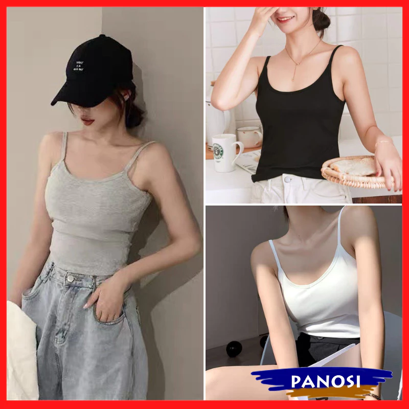 [CÓ MÚT NGỰC] Áo hai dây nữ trơn basic chất thun gân mát mẻ sexy cá tính áo 2 dây gợi cảm mặc nhà nữ tính A543 PANOSI