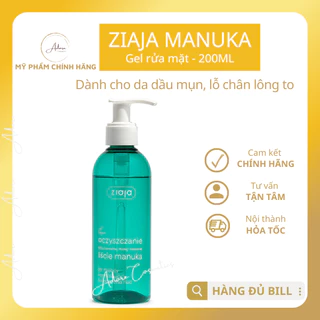 Sữa rửa mặt Ziaja Manuka làm sạch cho da dầu mụn, đặc biệt dành cho da có lỗ chân lông to 200ml