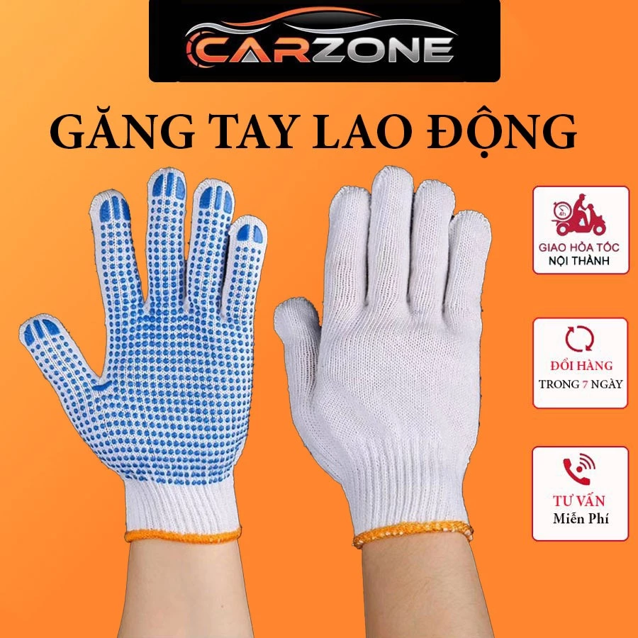 Găng Tay Lao Động Phủ Hạt Cao Su 70g Bảo Hộ Chống Trơn Trượt, Thoáng Khí, Độ Bền Cao