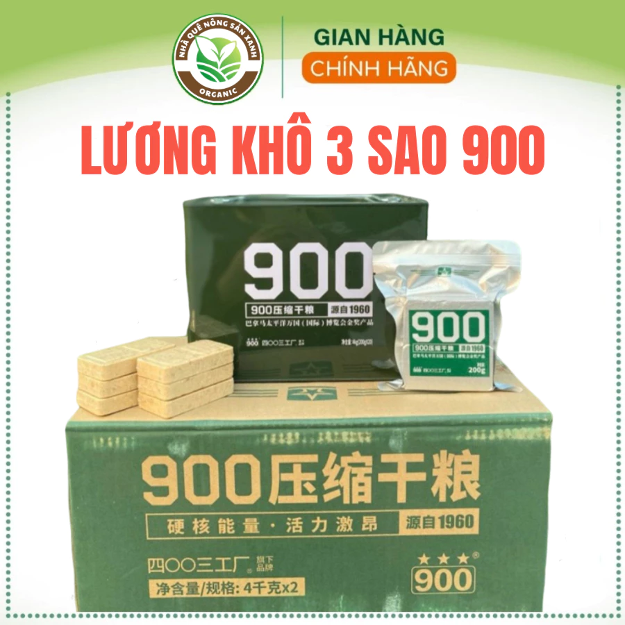 (LẺ 200G) Lương khô quân đội hộp sắt 900 ba sao