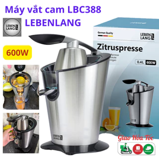 Máy vắt cam LEBENLANG LBC388 bằng inox cao cấp, dung tích 400ml, công suất 600W