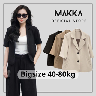 Áo khoác blazer MAKKA áo vest công sở ngắn tay đệm vai đứng form 3002