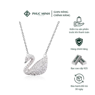 [TẶNG NƯỚC RỬA BẠC] Dây chuyền bạc nữ thiên nga đính đá nữ tính Phuc Minh Jewelry