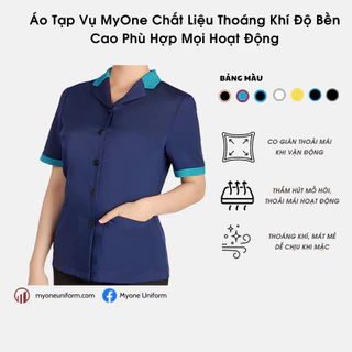 Đồng Phục Áo Tạp Vụ Cotton MyOne Chất Liệu Thoáng Mát, Thấm Hút Mồ Hôi Phù Hợp Mọi Hoạt Động