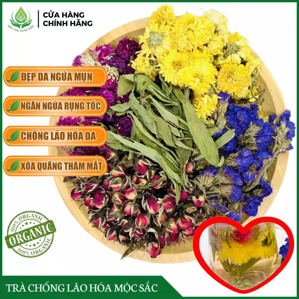 ✅[CHÍNH HÃNG] Trà Chống Lão Hóa Bách Hoa An Mộc Trà Giúp Đẹp Da Giảm Stress Xóa Quầng Thâm Mắt