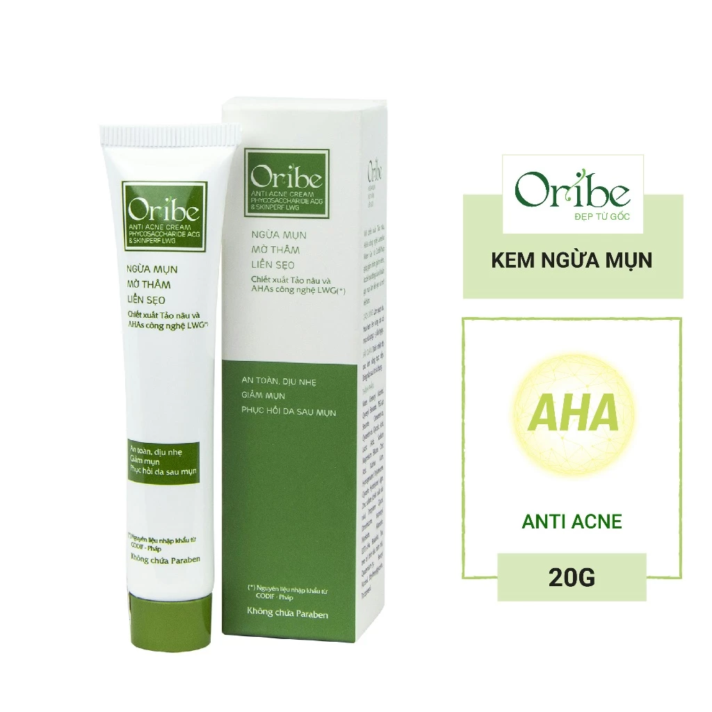 Kem Ngừa Mụn, Mờ Thâm, Liền Sẹo ORI'BE Anti Acne Cream (Tuýp 20g)