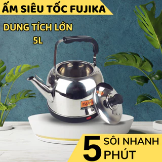 Ấm siêu tốc inox FUJIKA tự ngắt khi nước sôi, bật đun nước lại khi nước nguội - Bảo hàng 12 tháng