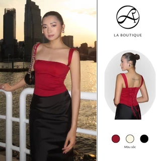 Áo corset 2 dây kiểu đan dây lưng La Boutique có mút phong cách gợi cảm