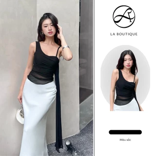 Áo 2 dây xuyên thấu La Boutique có vạt dài ôm gọn body