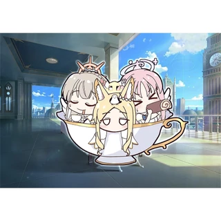 Móc Khóa Keyring 6cm Tea Party (Mika, Nagisa, Seia) Chibi Lưu Trữ Xanh (Blue Archive)